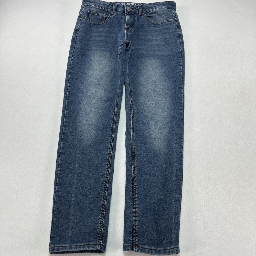 Vintage Genes Black Jeans Mens 30x30 Blue Slim Straight Stretch Denim FIT 30x28